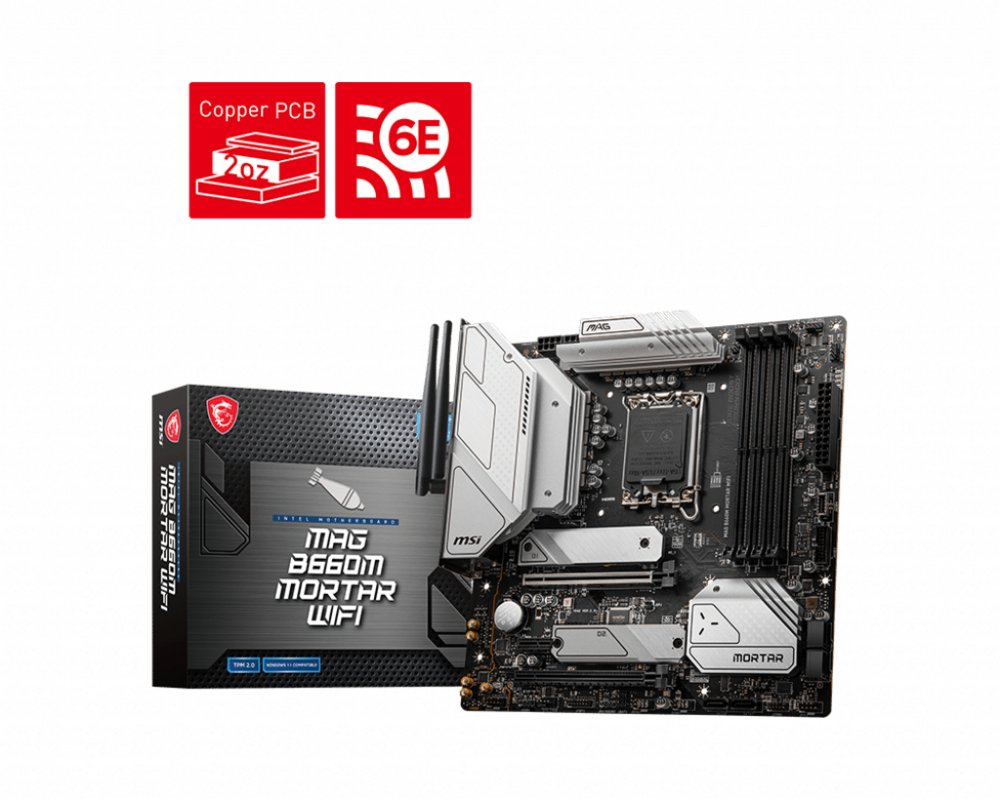 MSI MAG B660M MORTAR WIFI moederbord Intel B660 LGA 1700 micro ATX – 0