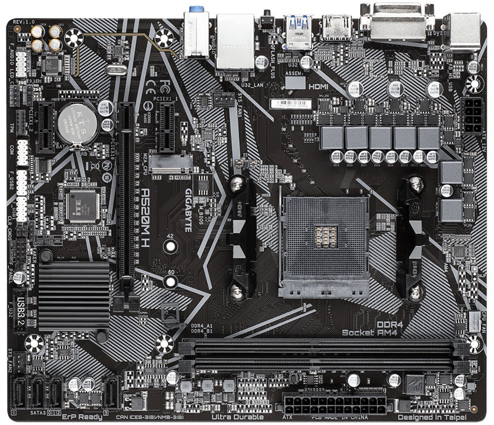 Gigabyte A520M H (rev. 1.0) AMD A520 Socket AM4 micro ATX – 0