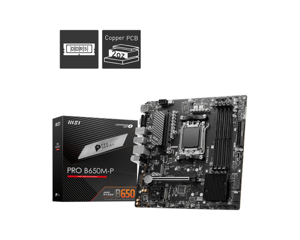 MSI PRO B650M-P moederbord AMD B650 Socket AM5 micro ATX – 0
