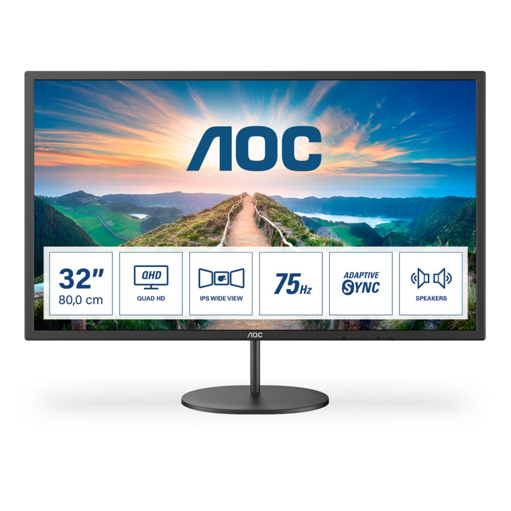 AOC V4 Q32V4 computer monitor 80 cm (31.5″) 2560 x 1440 Pixels 2K Ultra HD LED Zwart – 2