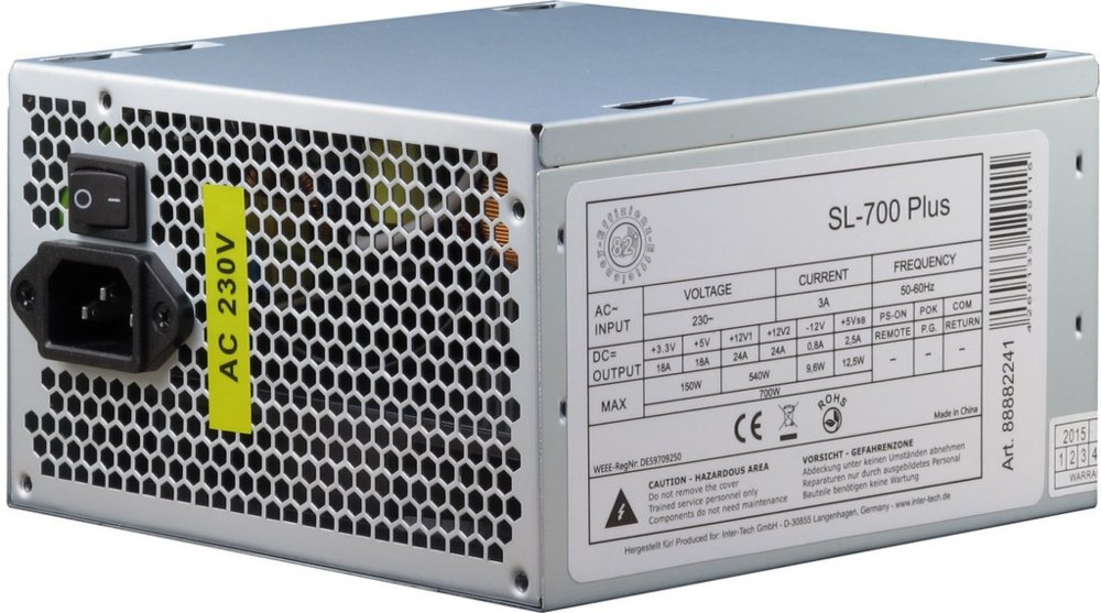Inter-Tech SL-700 Plus power supply unit 700 W 20+4 pin ATX ATX Zilver – 1