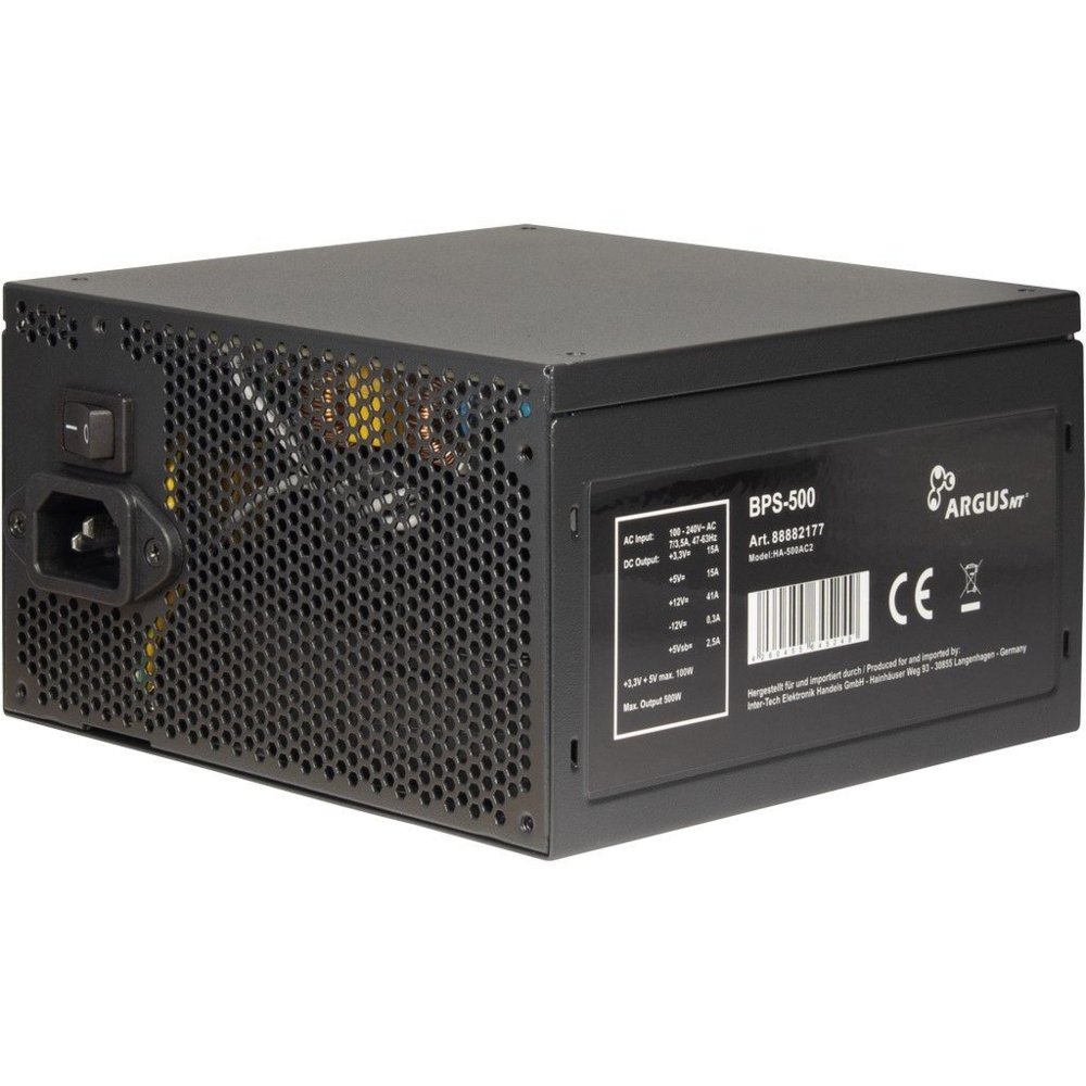 Inter-Tech ArgusNT BPS-500 power supply unit 500 W 20+4 pin ATX ATX Zwart – 2