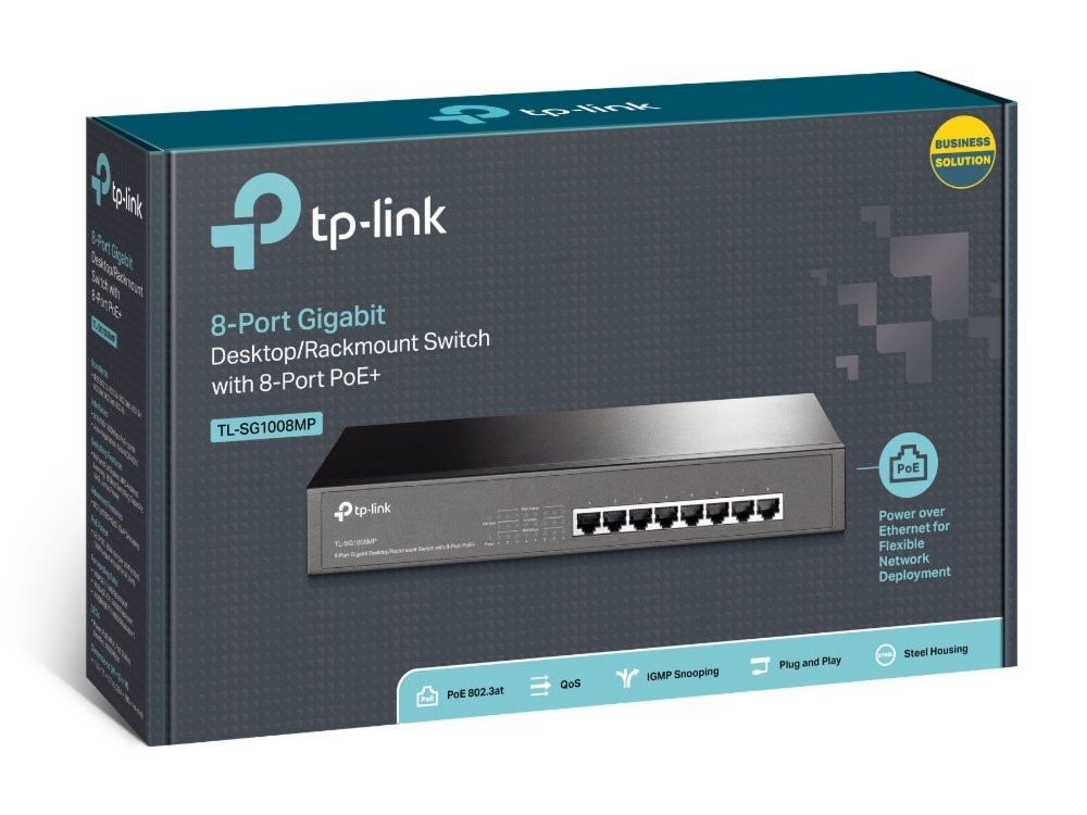 TP-LINK TL-SG1008MP Unmanaged Gigabit Ethernet (10/100/1000) Power over Ethernet (PoE) Zwart – 3