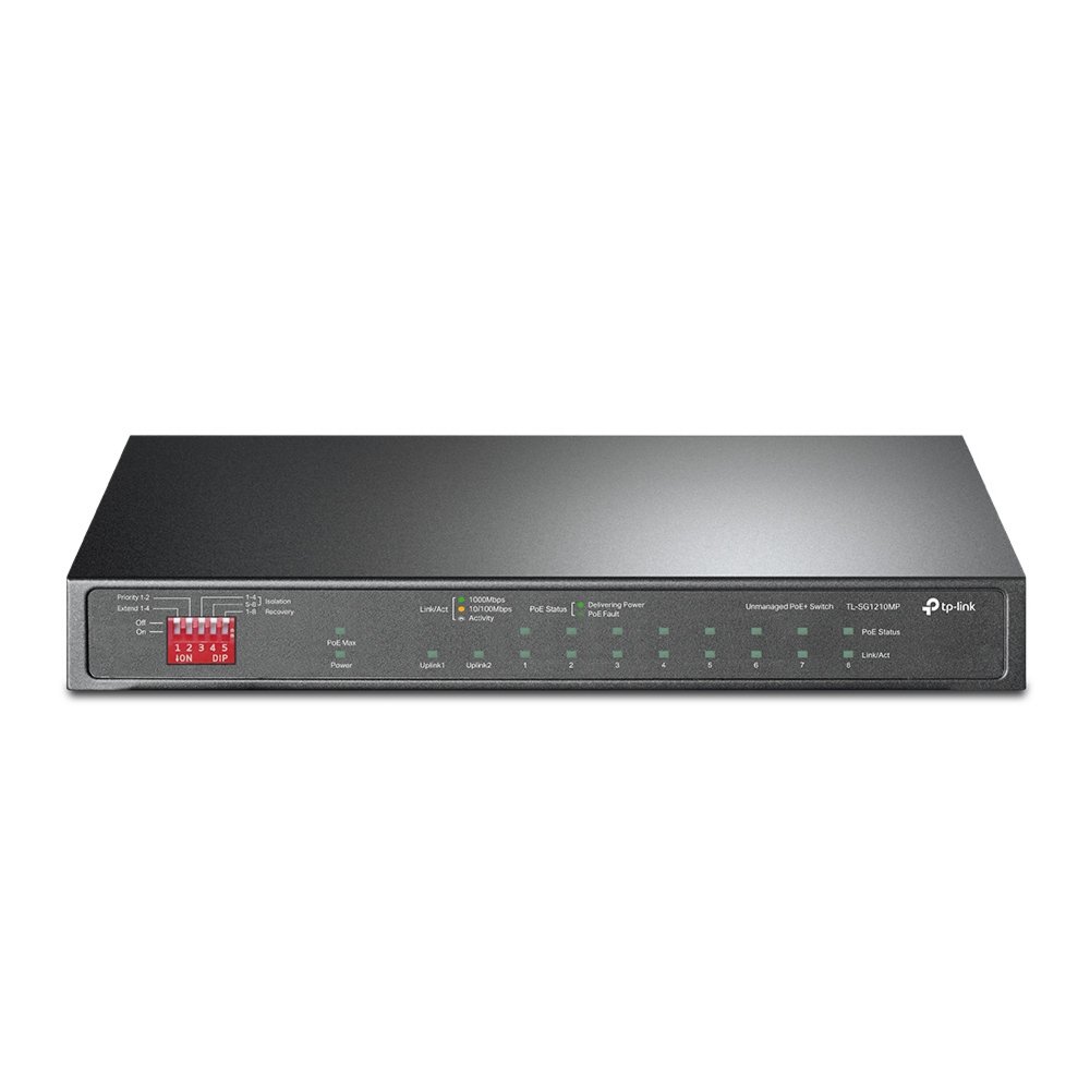 TP-LINK TL-SG1210MP netwerk-switch Unmanaged Gigabit Ethernet (10/100/1000) Power over Ethernet (PoE) Zwart – 0