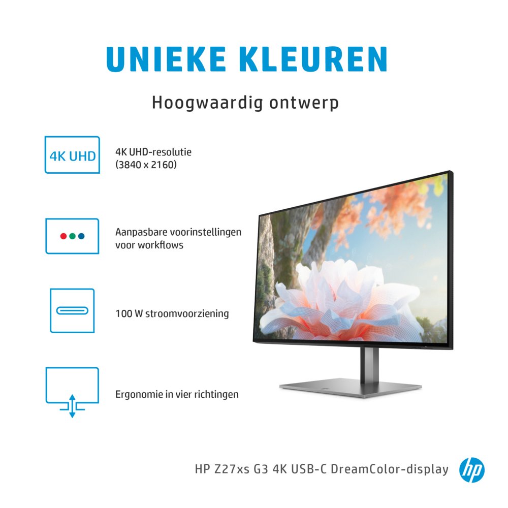 HP Z27xs G3 68,6 cm (27″) 3840 x 2160 Pixels 4K Ultra HD Zwart – 8