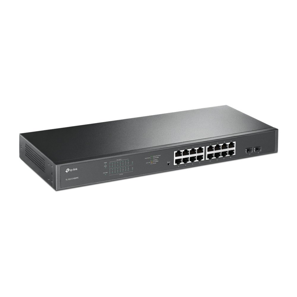 TP-Link TL-SG1218MPE Managed Gigabit Ethernet (10/100/1000) Power over Ethernet (PoE) Zwart – 1