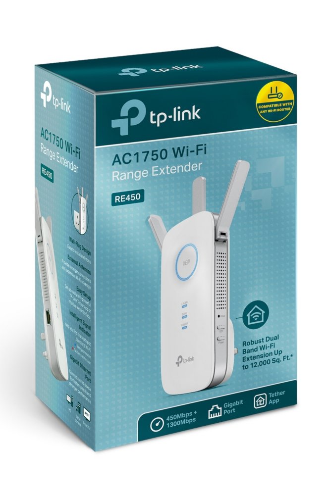 TP-LINK RE450 Netwerkrepeater Wit 10, 100, 1000 Mbit/s – 3