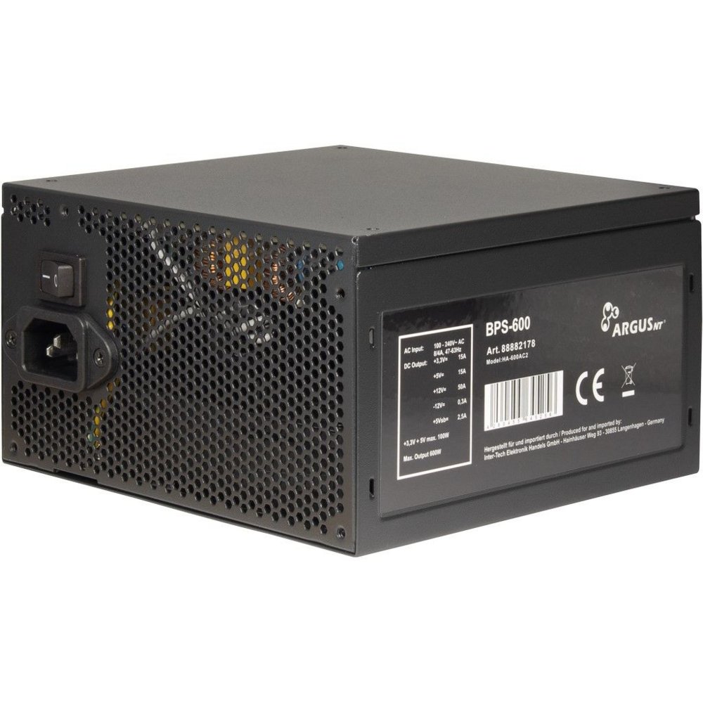 Inter-Tech Argus BPS-600 power supply unit 600 W 20+4 pin ATX ATX Zwart – 2