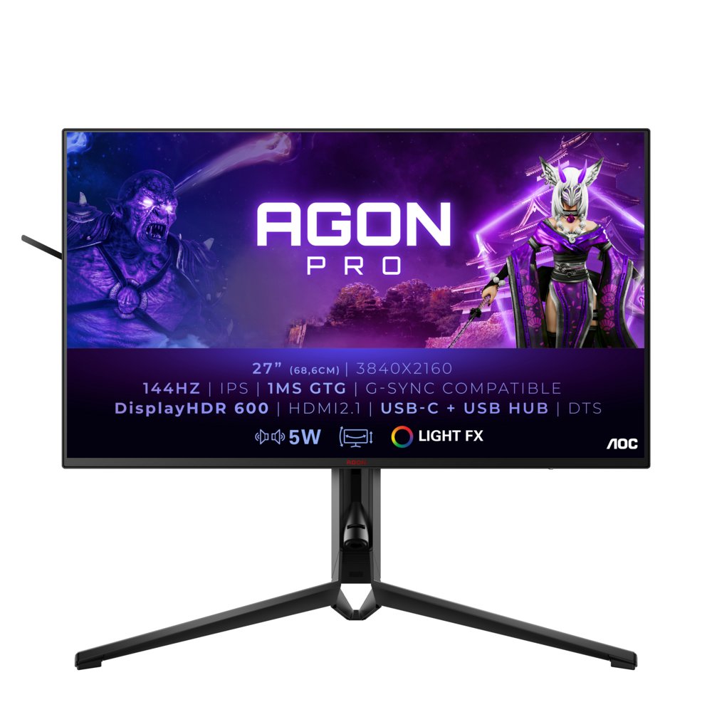 AOC AGON PRO AG274UXP computer monitor 68,6 cm (27″) 3840 x 2160 Pixels 4K Ultra HD LED Zwart, Rood – 0