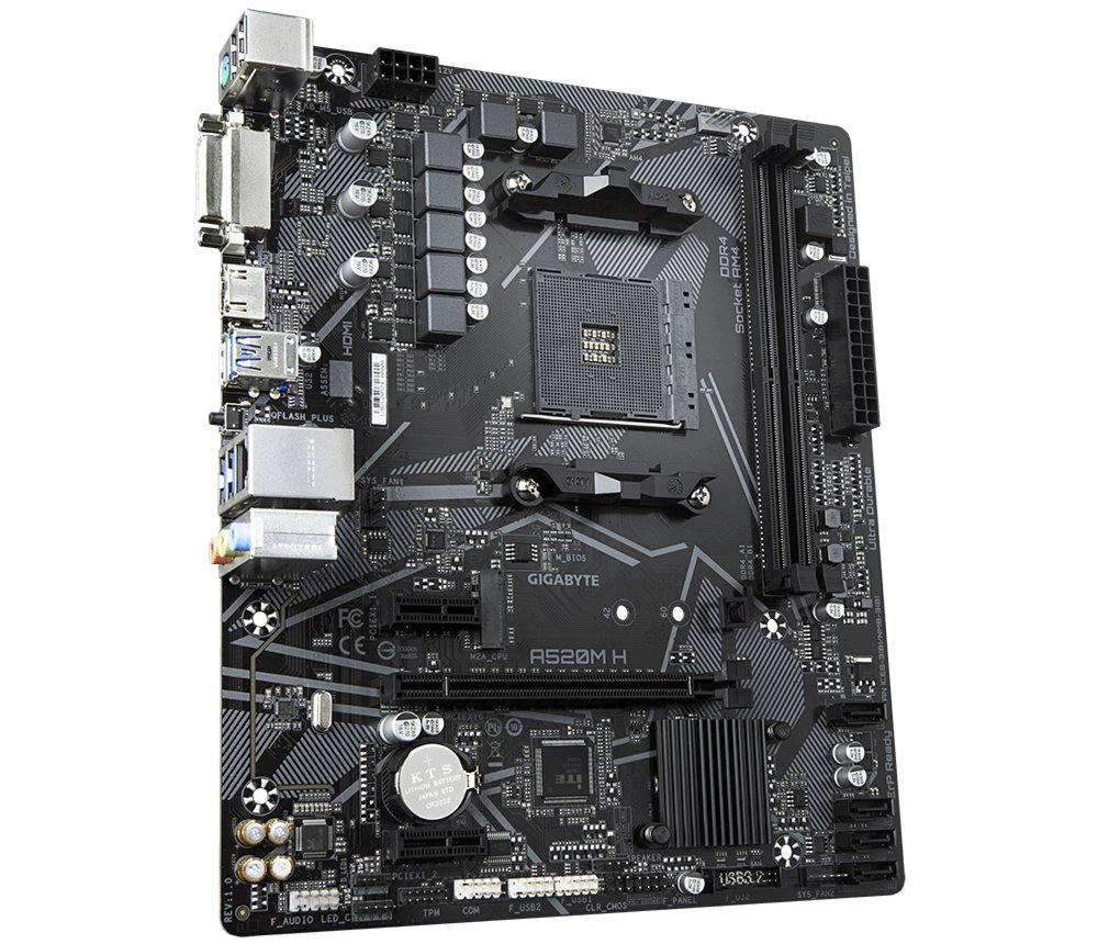 Gigabyte A520M H (rev. 1.0) AMD A520 Socket AM4 micro ATX – 2