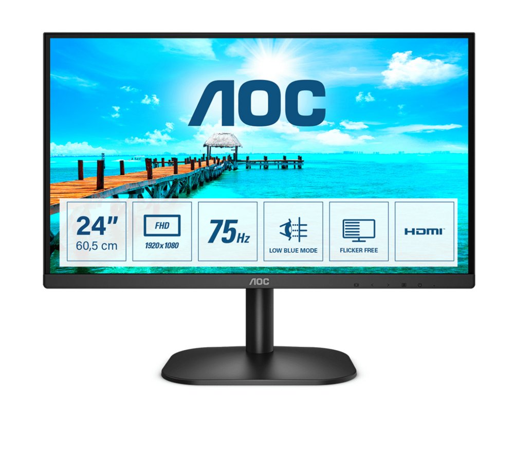 AOC B2 24B2XDM computer monitor 60,5 cm (23.8″) 1920 x 1080 Pixels Full HD LCD Zwart – 0