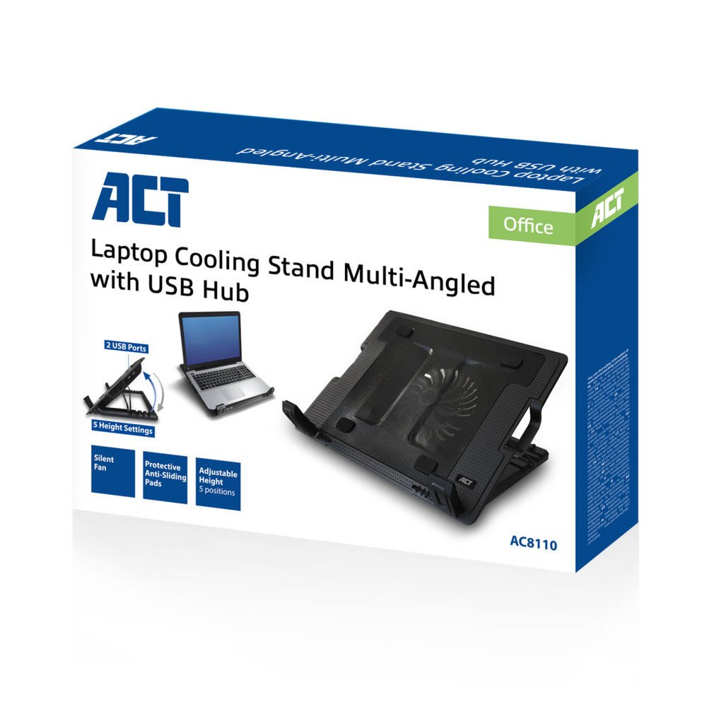 ACT AC8110 notebook cooling pad 43,9 cm (17.3″) 1000 RPM Zwart – 3