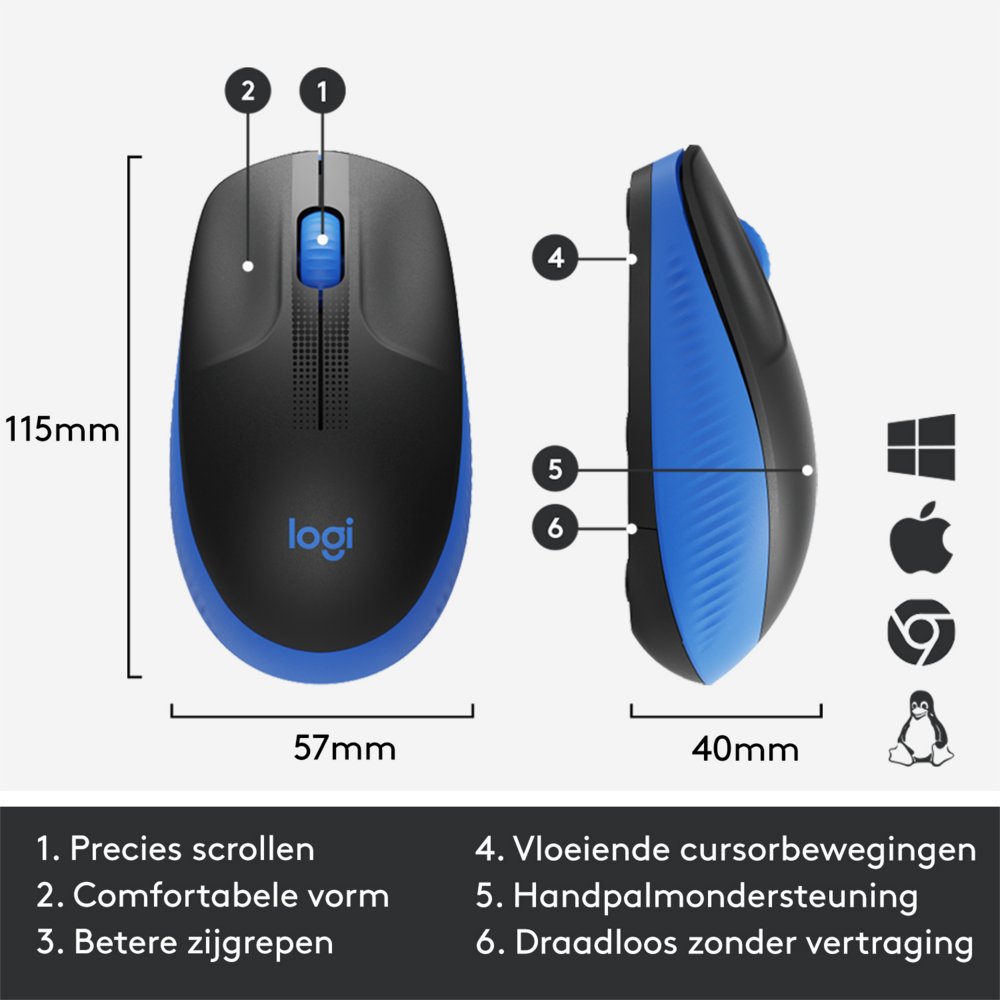 Logitech M190 Full-Size Wireless Mouse – 9
