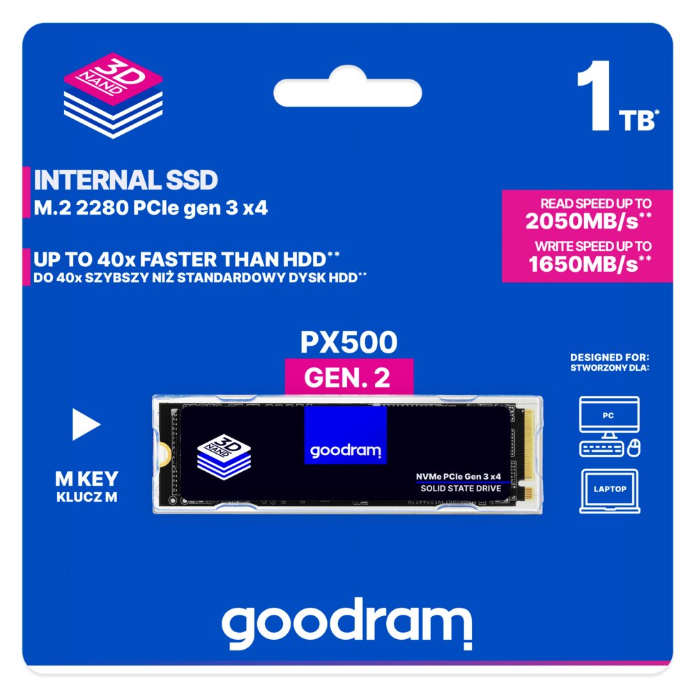 SSD Goodram PX500 M.2 1TB PCI Express 3.0 3D NAND NVMe – 4