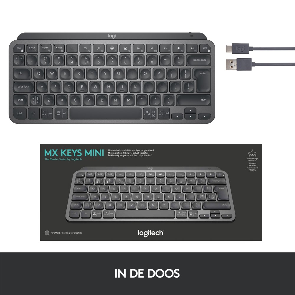 Logitech MX Keys Mini Minimalist Wireless Illuminated Keyboard – 10