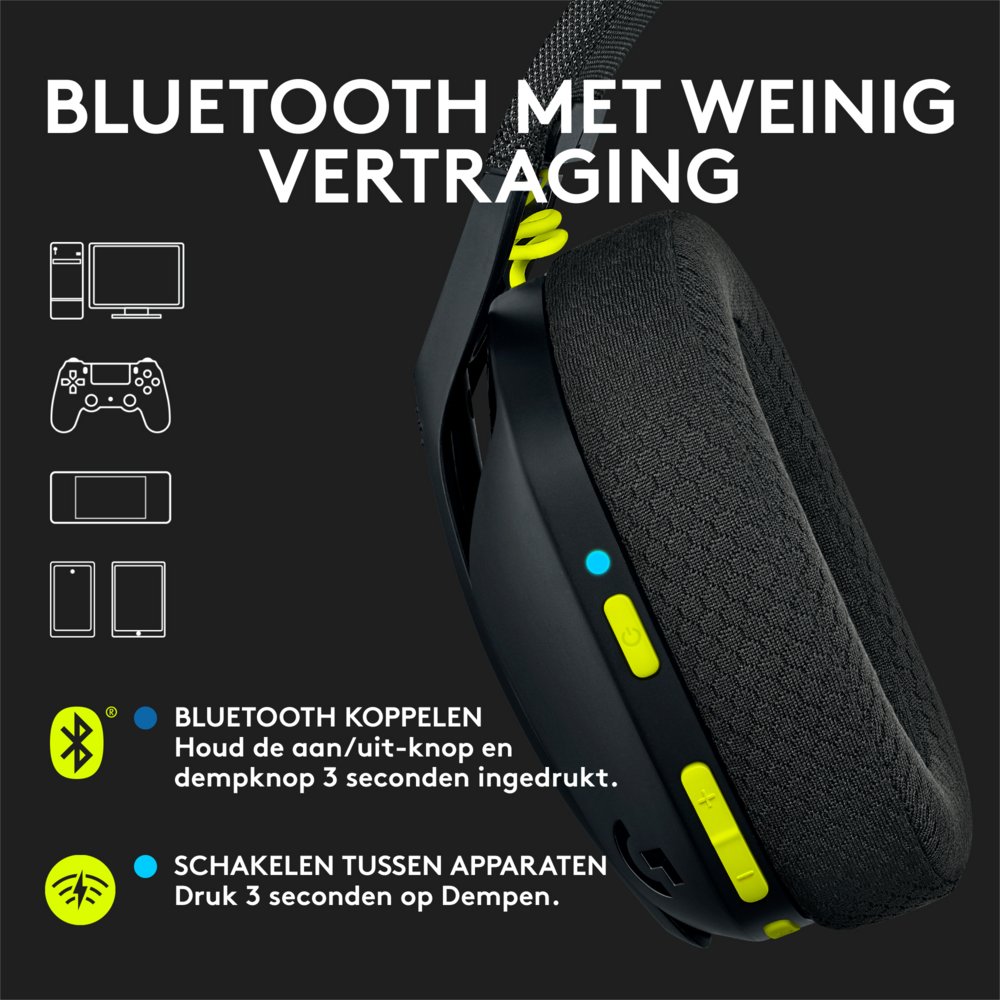 Logitech G G435 Headset Draadloos Hoofdband Gamen Bluetooth Zwart – 23