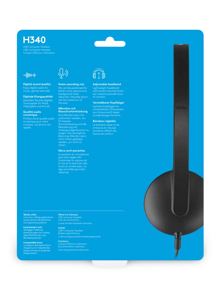 Logitech H340 USB Computer Headset Met digitale audio – 7