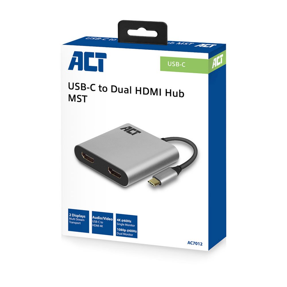 ACT AC7012 USB-C naar HDMI voor 2 monitoren MST – 1