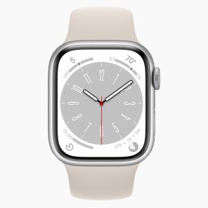 Apple Watch Series 8 45mm Aluminum Silver Wifi White Sport Band - A-grade - Afbeelding 1