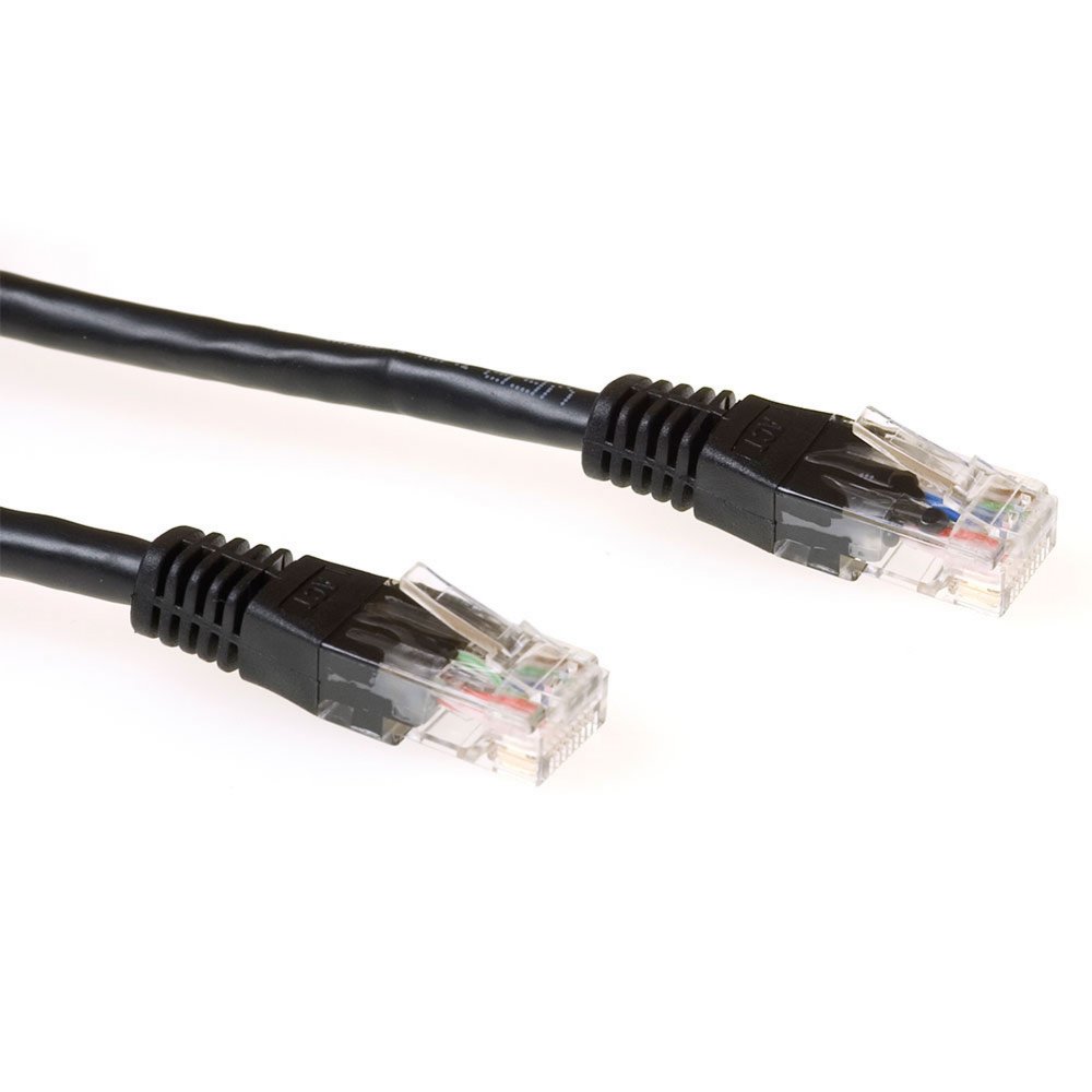 ACT Zwarte 0,5 meter UTP CAT6 patchkabel met RJ45 connectoren – 0