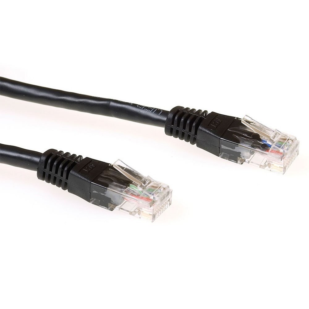 ACT Zwarte 1 meter UTP CAT6 patchkabel met RJ45 connectoren – 0