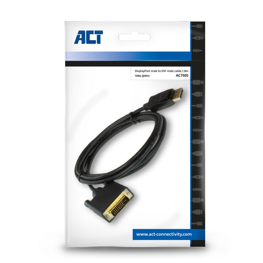 ACT Displayport – DVI M/M 1.8M – 4