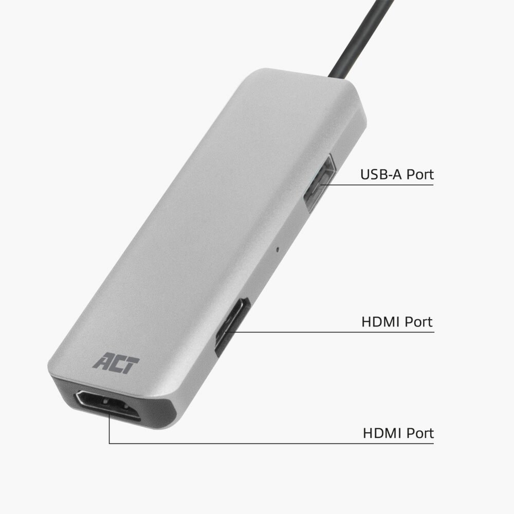 ACT AC7013 laptop dock & poortreplicator Bedraad USB 3.2 Gen 1 (3.1 Gen 1) Type-C Zwart, Grijs – 2