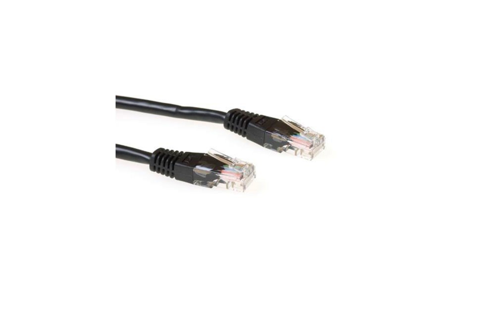 ACT Zwarte 1 meter UTP CAT5E patchkabel met RJ45 connectoren – 0