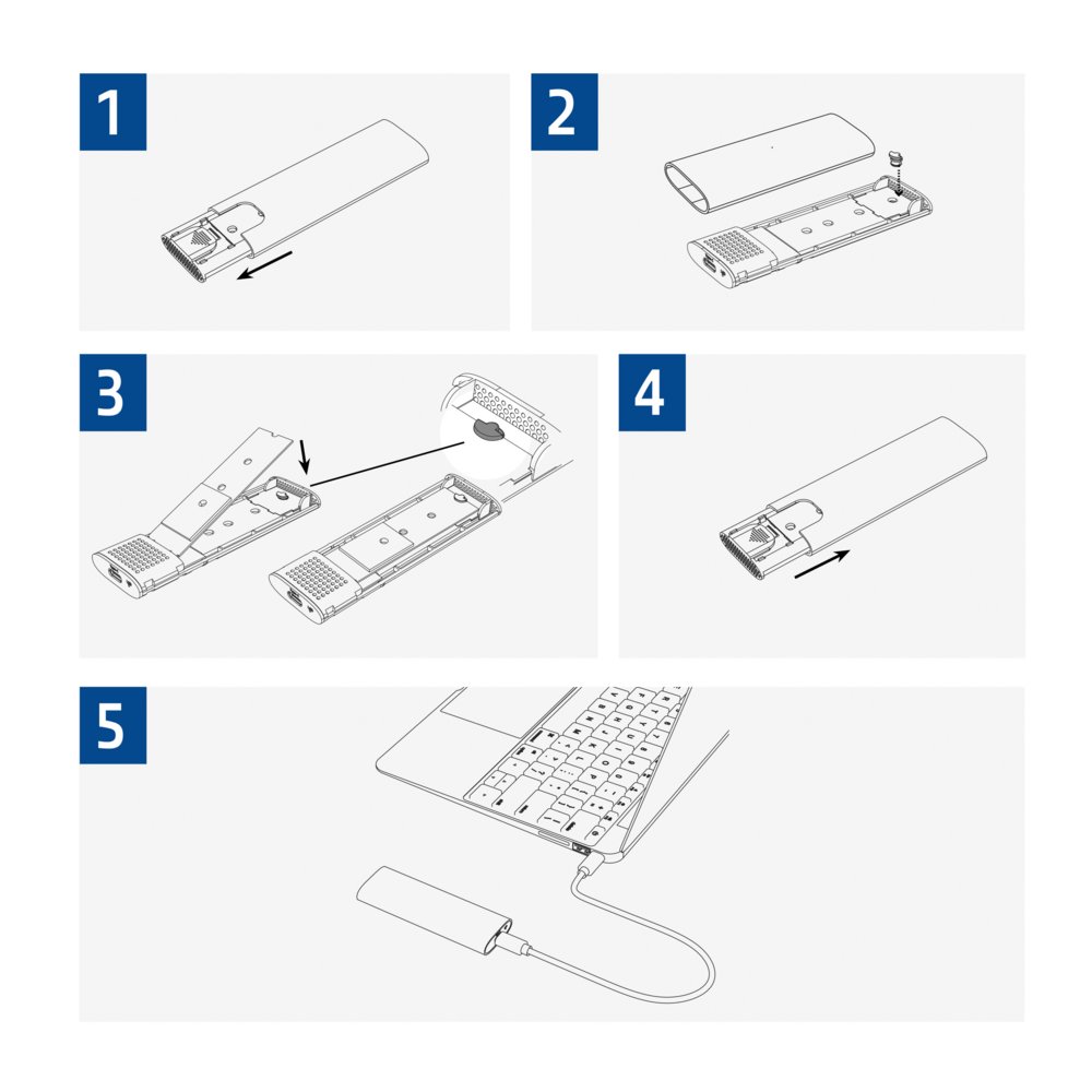 ACT USB-C M.2 NVMe / PCIe SSD Behuizing, tool-free – 7