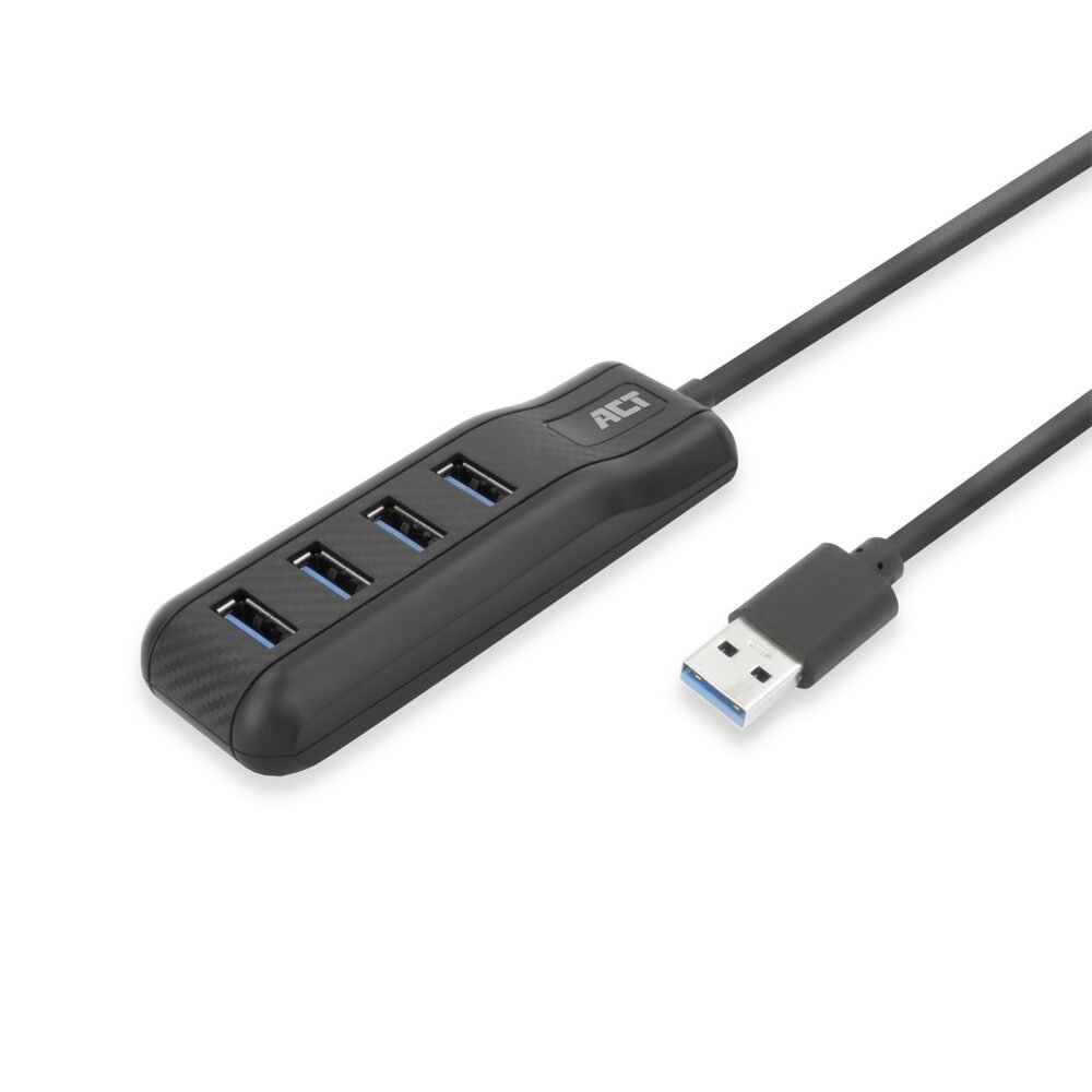 ACT AC6320 interface hub USB 3.2 Gen 1 (3.1 Gen 1) Type-A 5000 Mbit/s Zwart – 1