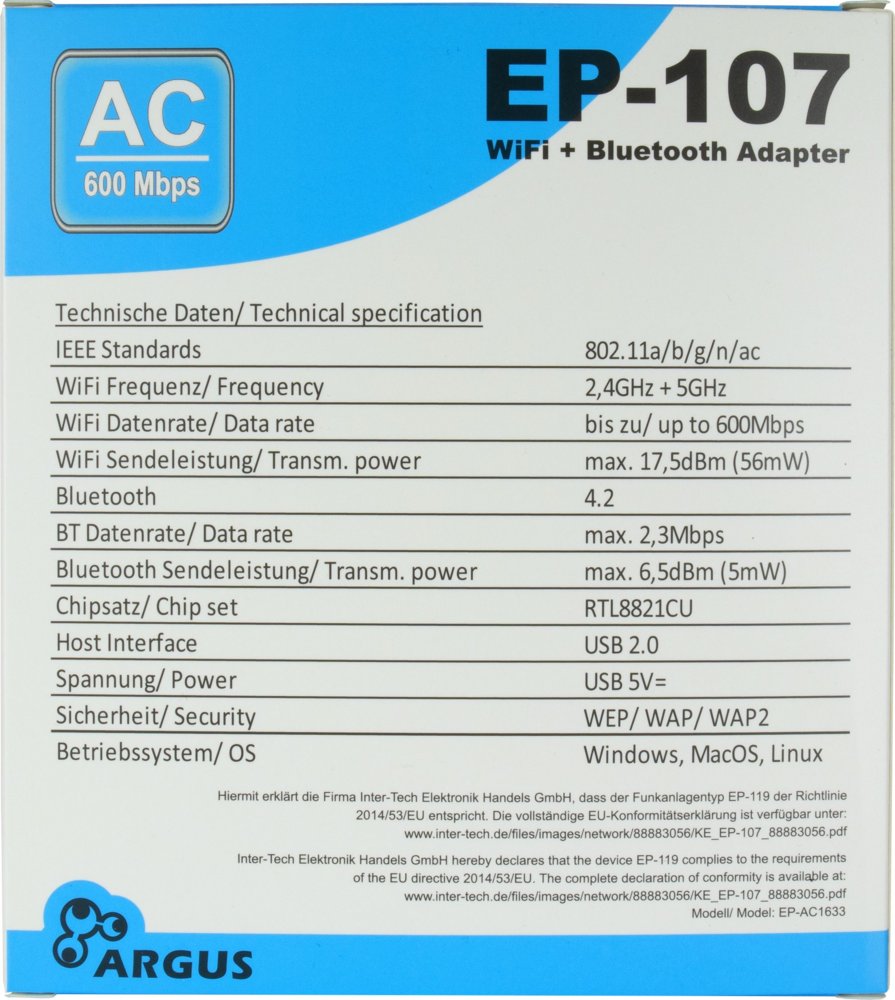 Argus EP-107 Wi-Fi 5 USB Adapter 600Mbps – 2