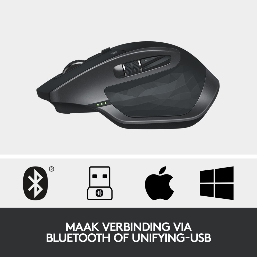 Logitech MX Master 2S Wireless Mouse muis Rechtshandig RF-draadloos + Bluetooth Laser 4000 DPI – 6