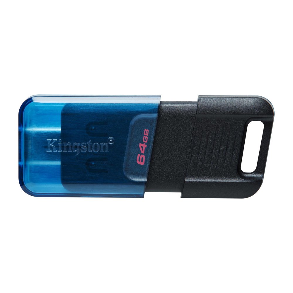 Kingston Technology DataTraveler 80 USB flash drive 64 GB USB Type-C 3.2 Gen 1 (3.1 Gen 1) Zwart, Blauw – 0