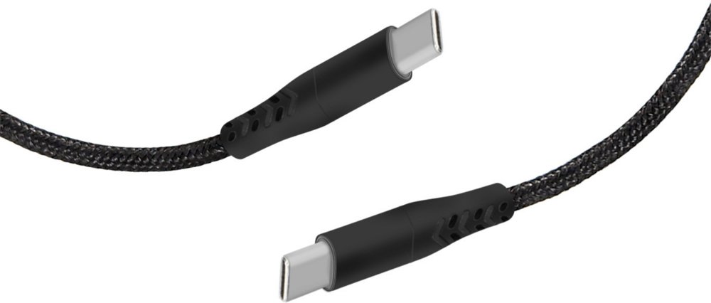 Mobiparts USB-C naar USB-C gevlochten kabel 2A 1m zwart – 0