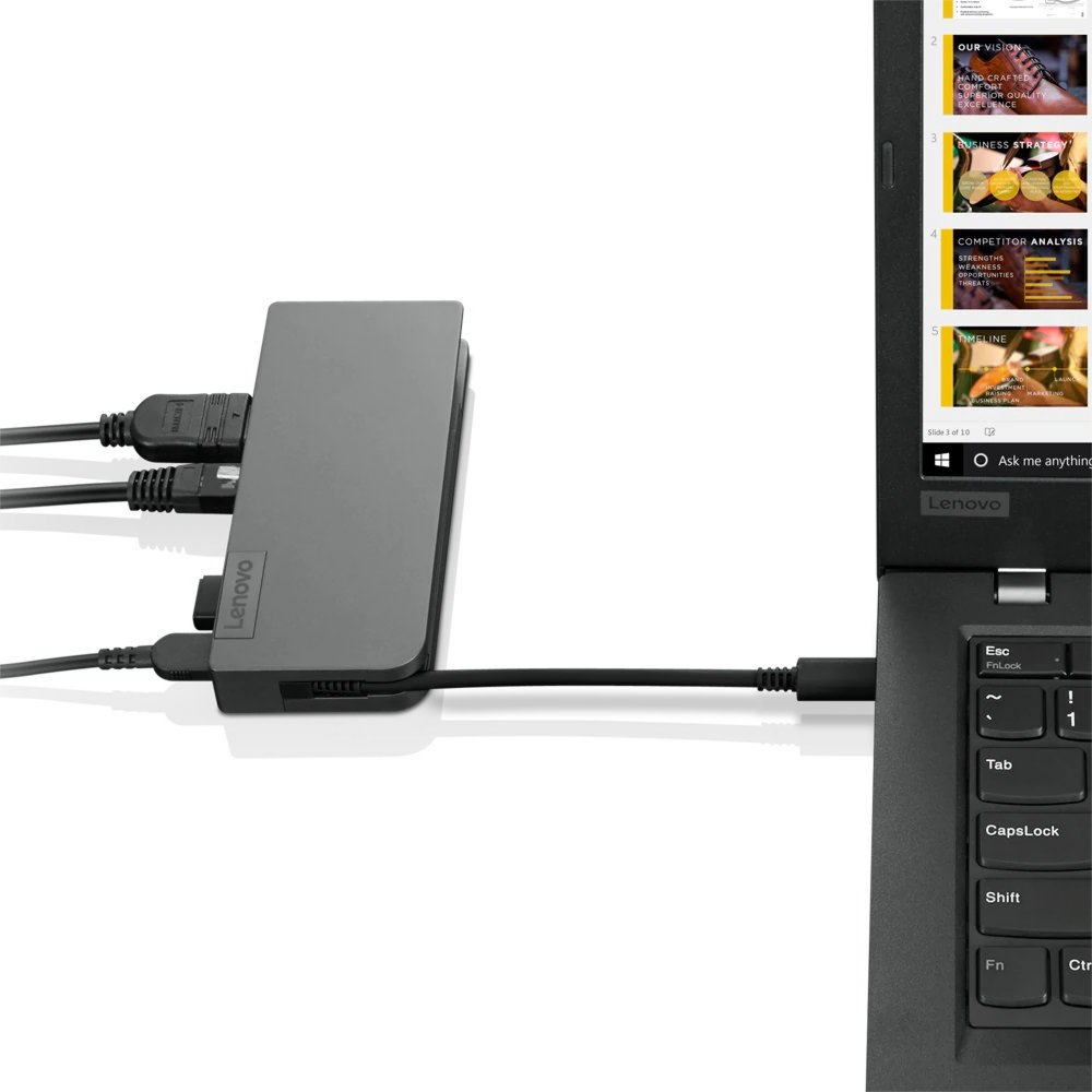 Lenovo 4X90S92381 notebook dock & poortreplicator Bedraad USB 3.2 Gen 1 (3.1 Gen 1) Type-C Grijs – 3