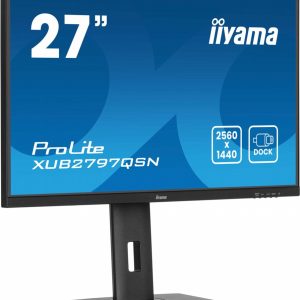 iiyama ProLite XUB2797QSN-B2 27'' | 2560x1440 QHD IPS | 100Hz | USB-C Dock | RJ45 LAN | 1ms | Monitor - Afbeelding 1
