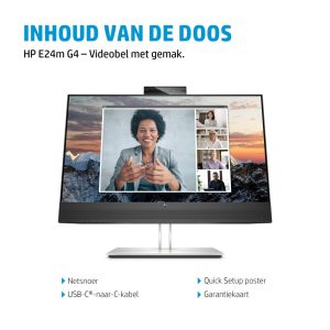 HP E24m G4 23,8" | 1920x1080 FHD IPS | 5ms | 99% sRGB | USB-C met 65W Power Delivery | 5MP Pop-up Webcam | Stereo Speakers | Microfoon | Monitor - Afbeelding 11