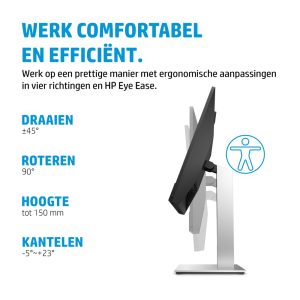 HP E24m G4 23,8" | 1920x1080 FHD IPS | 5ms | 99% sRGB | USB-C met 65W Power Delivery | 5MP Pop-up Webcam | Stereo Speakers | Microfoon | Monitor - Afbeelding 13