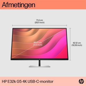 HP E32k G5 32" | 3840 x 2160 4K IPS | 60Hz | USB-C | Monitor - Afbeelding 5