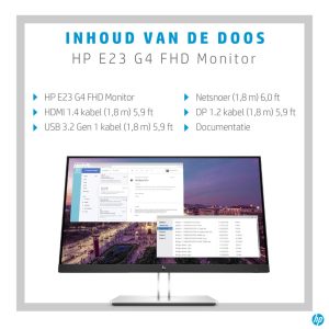 HP E-Series E23 G4 23" | 1920x1080 IPS | 60Hz | Monitor - Afbeelding 9