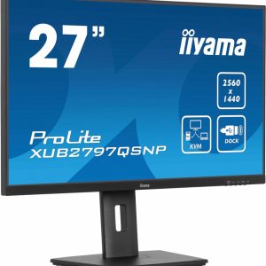 iiyama ProLite XUB2797QSNP-B1 27'' | 2560x1440 QHD IPS | 100Hz | USB-C Dock | KVM Switch | 1ms | Monitor - Afbeelding 1