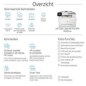 HP Color LaserJet Pro M282nw Laserprinter | 600 x 600 DPI | Wifi | Kleur - Afbeelding 18