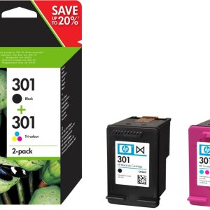 HP 301 | Originele Zwarte/Drie-Kleuren Inktcartridges | 2-Pack - Afbeelding 1