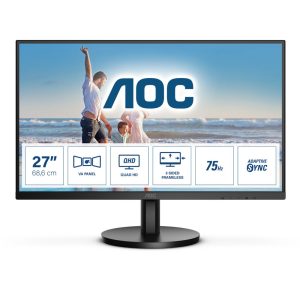 AOC Q27B3MA 27" | 2560 x 1440 QHD VA | 75Hz | 1ms | Ultra Slim Bezel | Monitor - Afbeelding 1