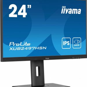 Iiyama ProLite XUB2497HSN-B2 23,8'' | 1920x1080 IPS | 100Hz | USB-C Dock | LAN | Full HD Monitor - Afbeelding 1