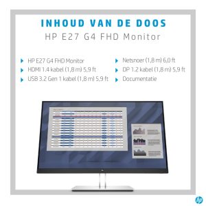HP E-Series E27 G4 68,6 cm (27") 1920 x 1080 Pixels Full HD LED Zwart - Afbeelding 14
