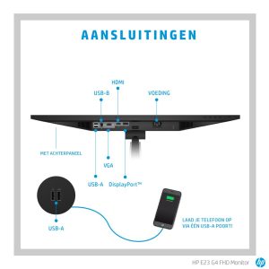 HP E-Series E23 G4 23" | 1920x1080 IPS | 60Hz | Monitor - Afbeelding 10