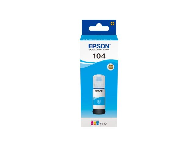Epson 104 EcoTank Inktfles | Kleur: Cyaan | Compatibel met Epson EcoTank-printers - 0