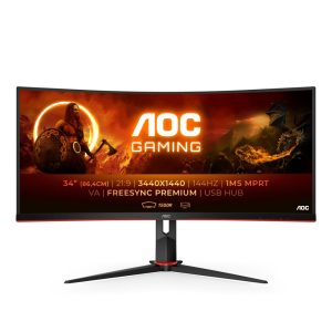 AOC G2 CU34G2X/BK 34" | 3440x1440 VA | 144Hz | Curved Gaming Monitor - Afbeelding 1