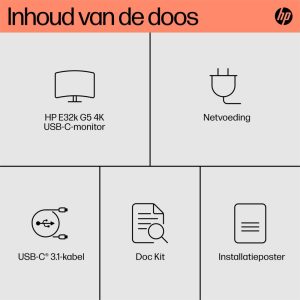 HP E32k G5 32" | 3840 x 2160 4K IPS | 60Hz | USB-C | Monitor - Afbeelding 8